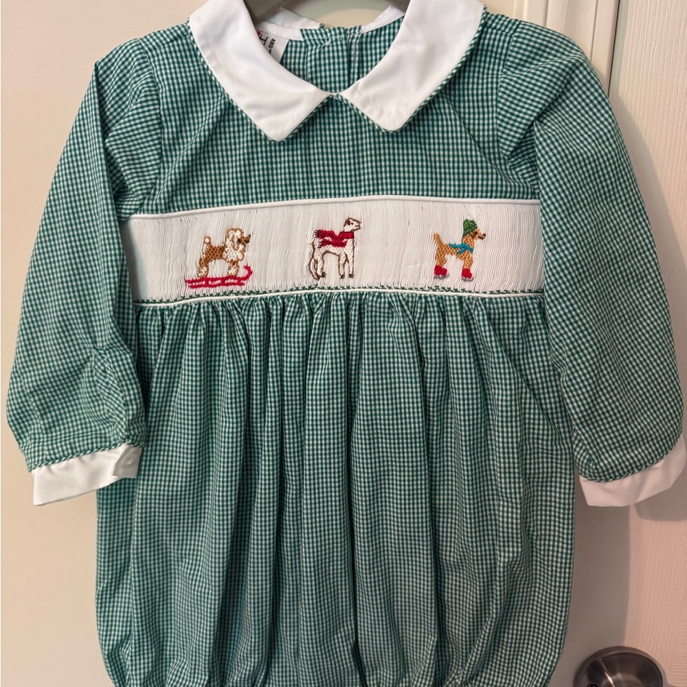 18m Puppy Winter Holiday Smocked Bubble - Ruth and Ralph